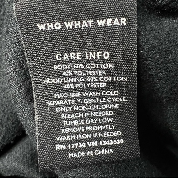 WHO WHAT WEAR Long Sleeve Black Longevity Hoodie Dress Women's Size XS - Picture 15 of 16